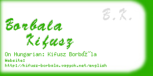 borbala kifusz business card